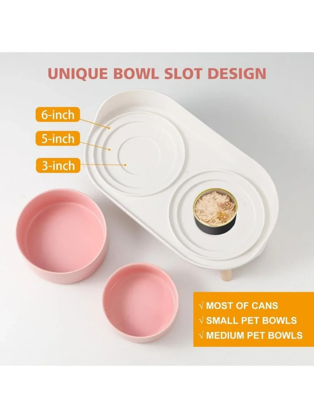 Elevated Cat Food & Water Bowl Set - Non-Slip Ceramic Dishes with Splash Guard